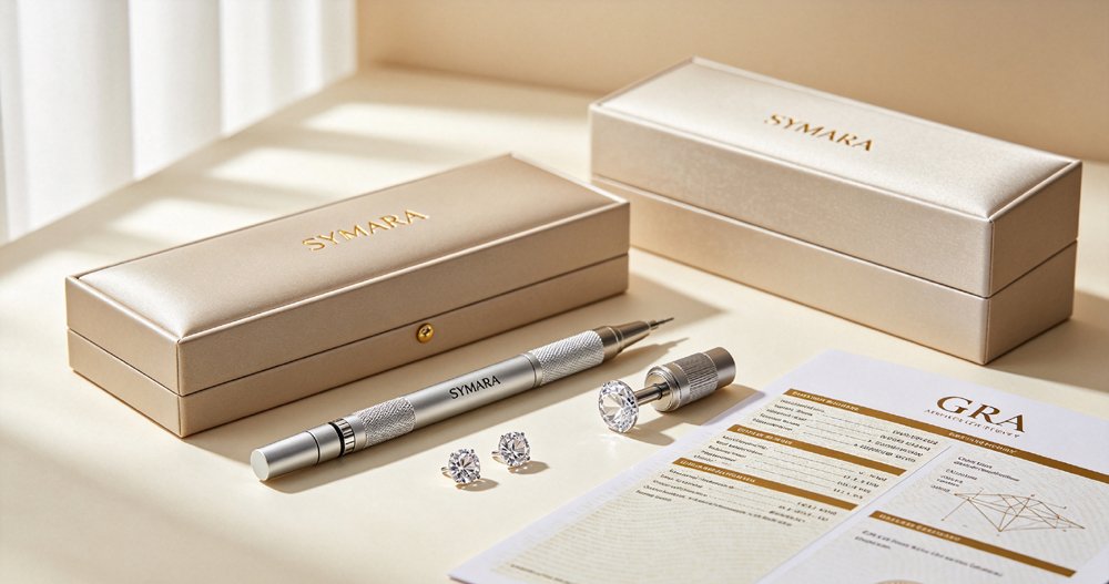 SYMARA moissanite jewelry with GRA certificate and diamond tester