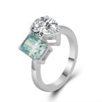 White gold toi et moi engagement ring with D/VVS moissanite two stone design