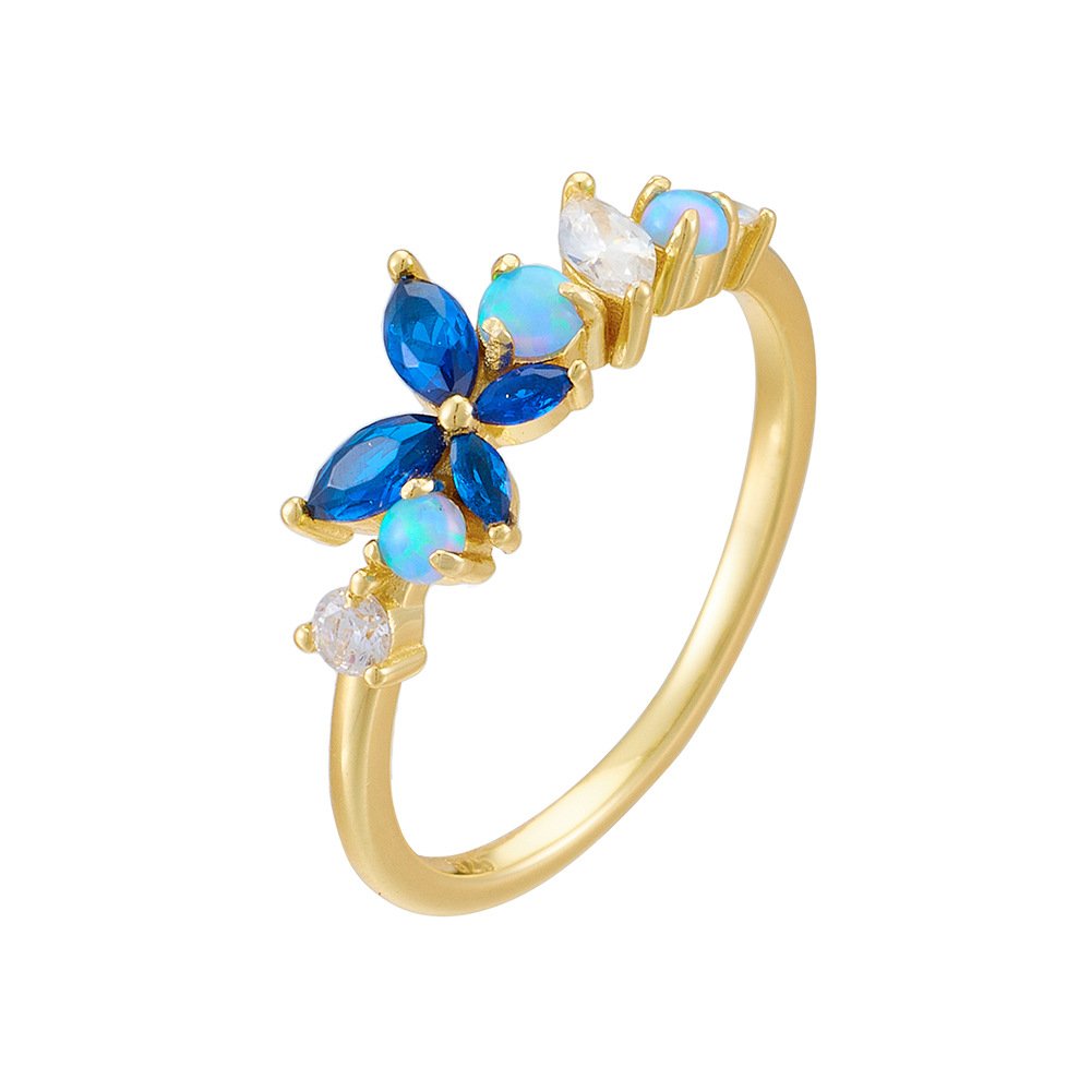 Butterfly opal sister ring crafted from premium 925 sterling