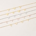 S925 silver initial letter necklace in silver, gold and rose gold tones