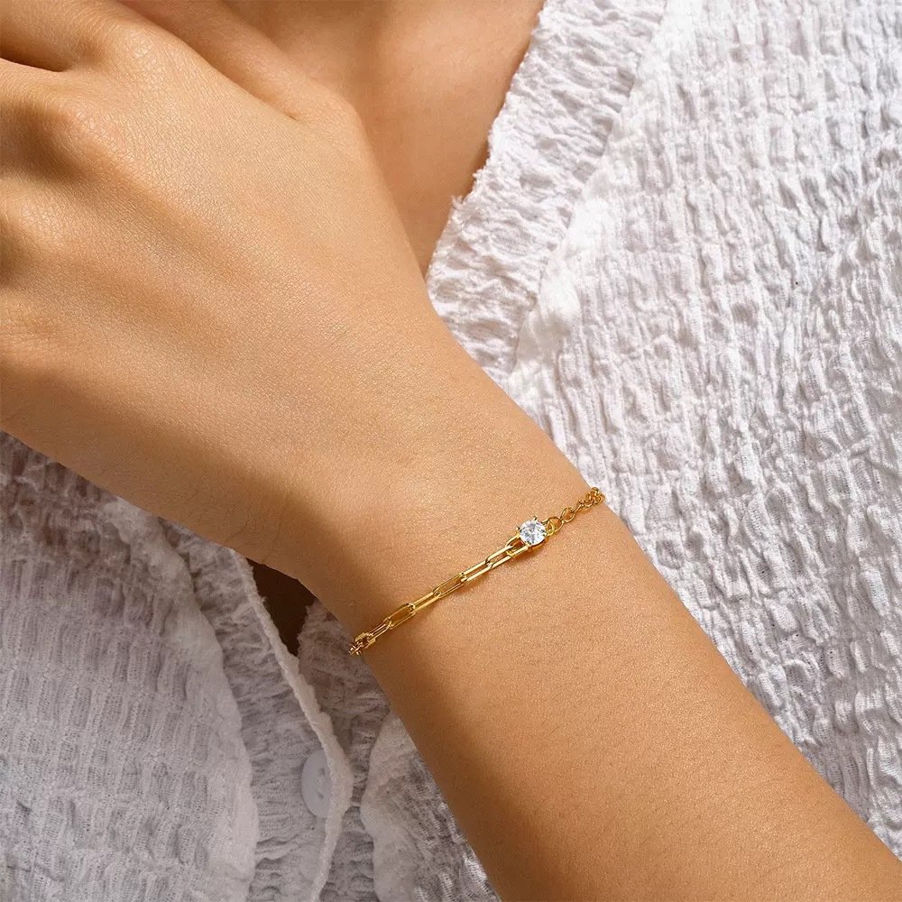 3.SYMARA delicate plated S925 silver bestie bracelet for women