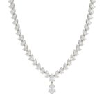 GRA certified pear moissanite tennis necklace, 18K gold & white gold plated S925 silver necklace for niece from aunt