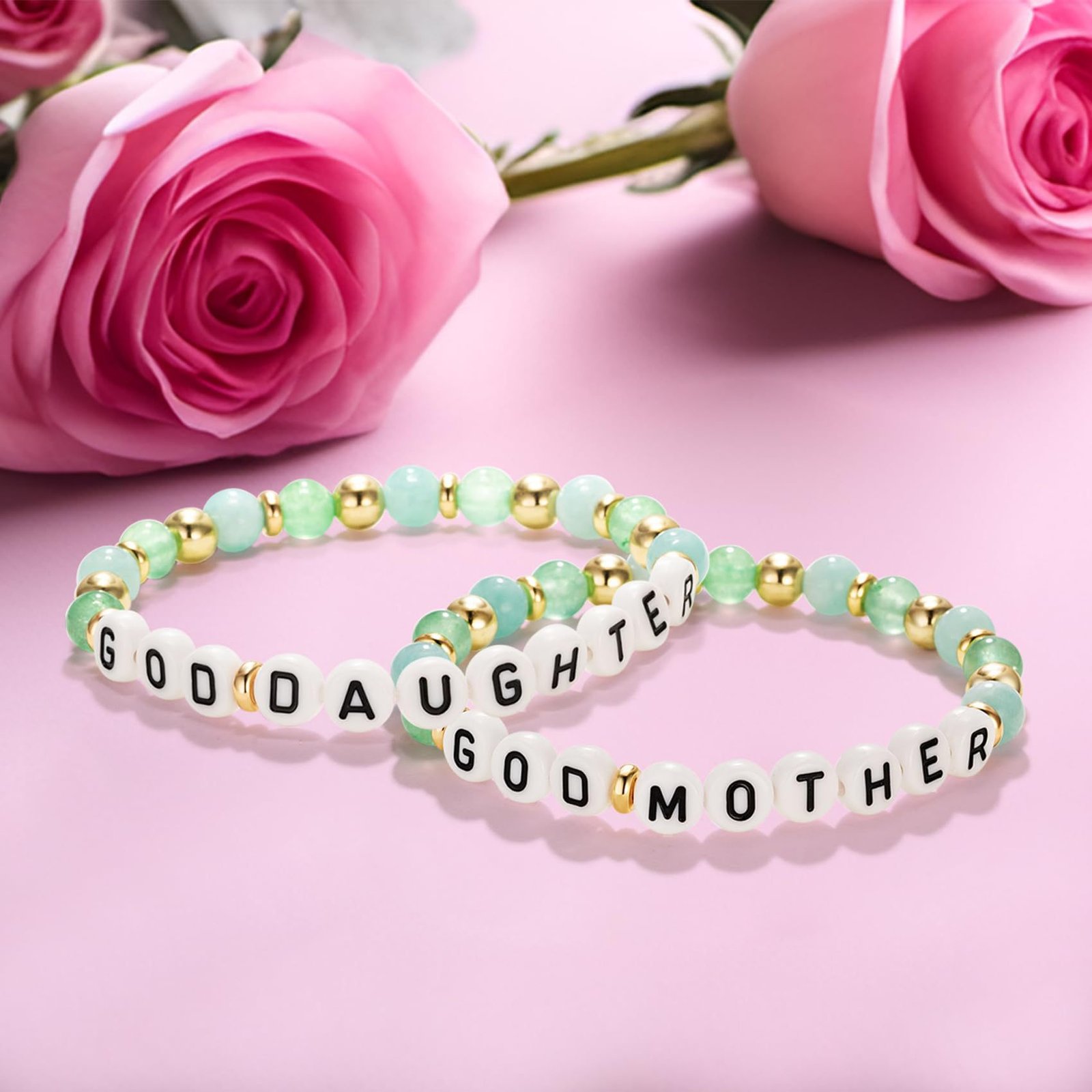 Lavender amethyst beaded godmother bracelet, elegant handmade jewelry for gift