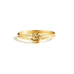 Minimalist knot sister ring made of 925 sterling silver with gold plating