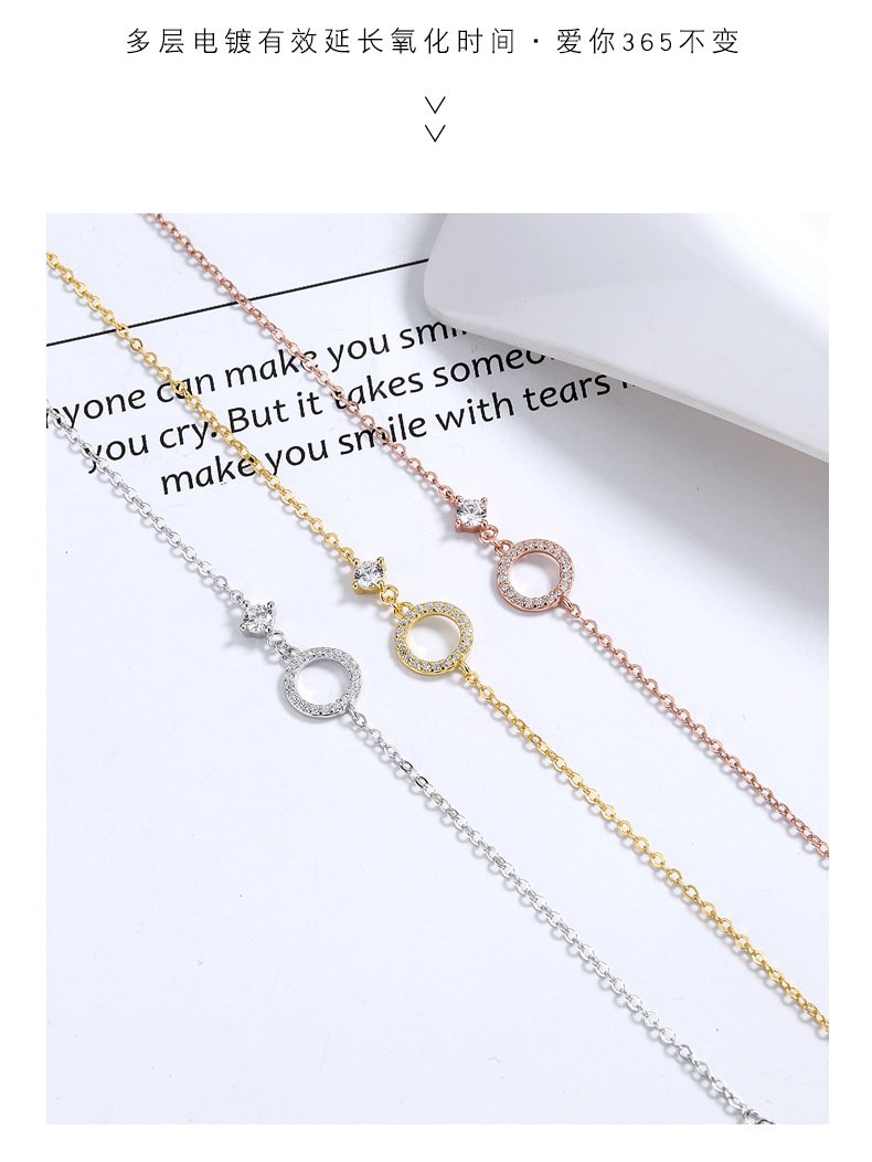 White gold, gold and rose gold plated grandmother granddaughter bracelets, 925 silver with cubic zirconia, gift collection