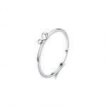 sleek mini heart ring adjustable thin band in sterling silver