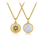 Double-sided niece necklace from aunt with star and mother-of-pearl pendant