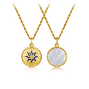 Double-sided niece necklace from aunt with star and mother-of-pearl pendant