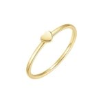 simple dainty solid heart ring adjustable silver and gold minimalist jewelry