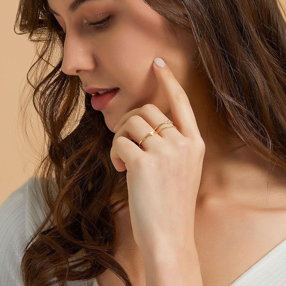heart ring, stylish stackable women jewelry