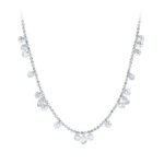 Starburst necklace with 5A cubic zirconia drops on a delicate ball chain