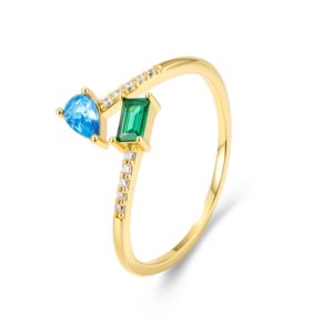 SYMARA colorful cubic zirconia open ring 925 sterling silver