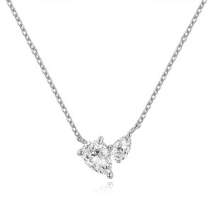 SYMARA teardrop moissanite heart necklace 925 sterling silver