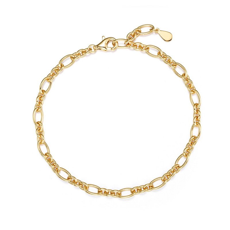 S925 Sterling Silver Thin Plain Chain Bracelet for Women, Dainty Minimalist Stacking Wrist Jewelry