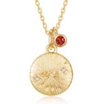 SYMARA Capricorn zodiac birthstone necklace, natural garnet star map pendant, hypoallergenic S925 silver, sophisticated office wear jewelry gift