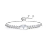 SYMARA heart cut moissanite tennis bracelet 18k white gold sterling silver