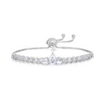 SYMARA pear cut moissanite tennis bracelet 18k white gold sterling silver