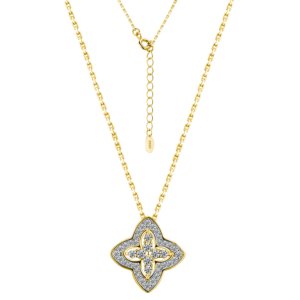 S925 silver four-leaf clover moissanite necklace with GRA certificate, dainty elegant pendant for women