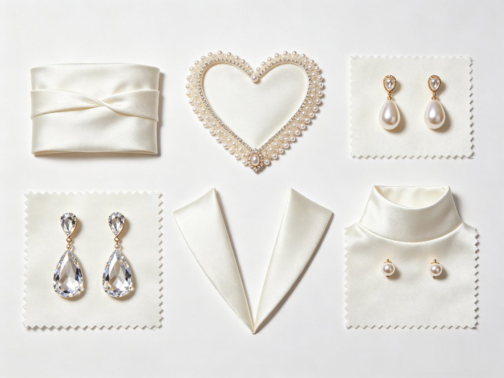 Dressy wedding earrings matched with different wedding dress necklines