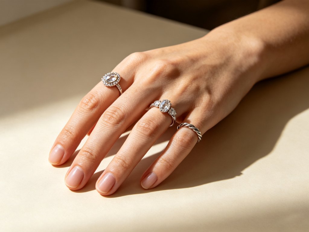 Bridal oval diamond rings worn on hand, stylish engagement ring designs for wedding and proposal