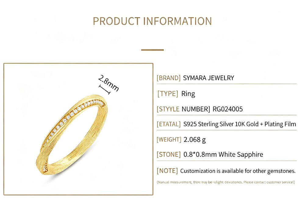 Close-up of S925 sterling silver mark on the inner band of the Moebius ring, confirming material authenticity