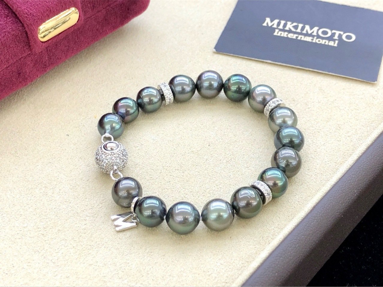 S925 sterling silver clasp close‑up for tahitian tone starry sky pearl bracelet