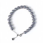 Custom G18K gold Akoya seawater pearl bracelet 6-7mm round pearls on wooden tray with gem certificate, SYMARA fine pearl jewelry