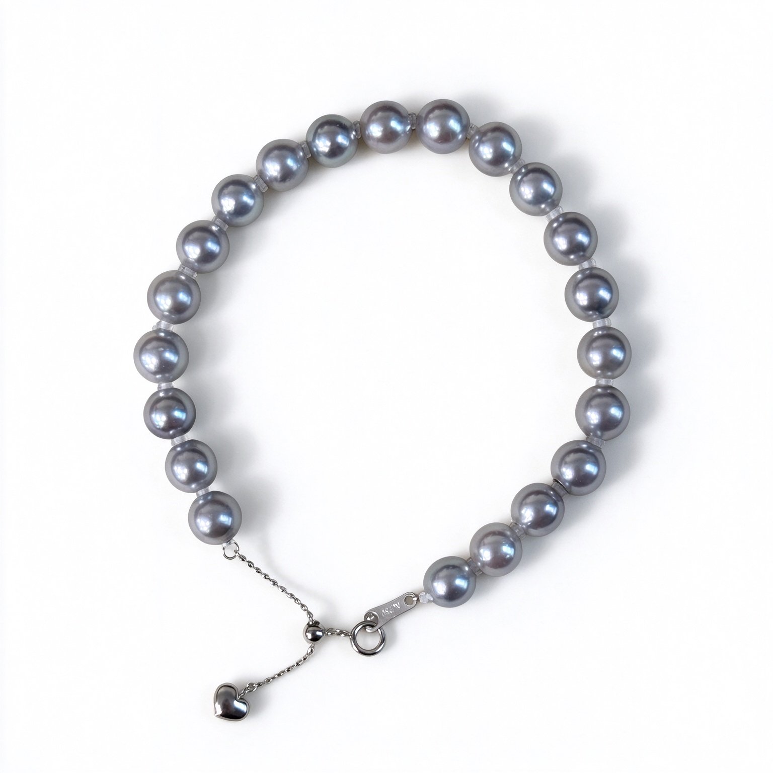 Custom G18K gold Akoya seawater pearl bracelet 6-7mm round pearls on wooden tray with gem certificate, SYMARA fine pearl jewelry